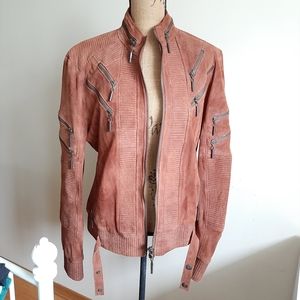 Roberto Cavalli Tan Suede Jacket